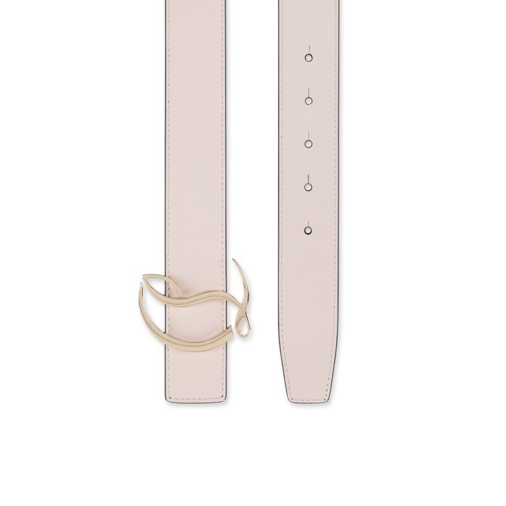 CL Logo - Belt - Calf leather - Leche - Christian Louboutin