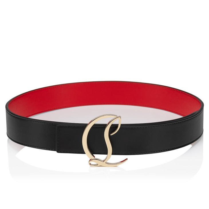 CL Logo - Belt - Calf leather - Black - Christian Louboutin United