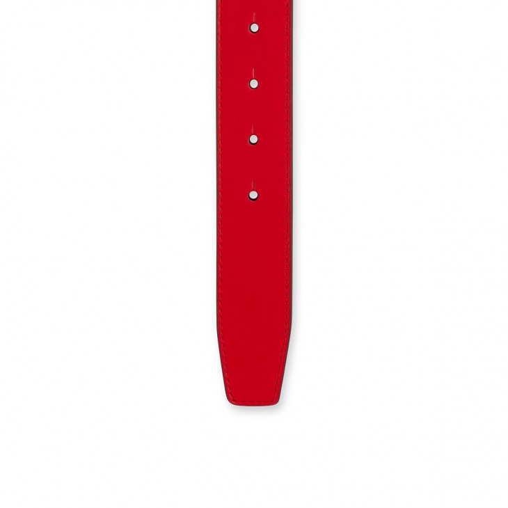 Christian Louboutin Cl Logo Leather Belt in Red
