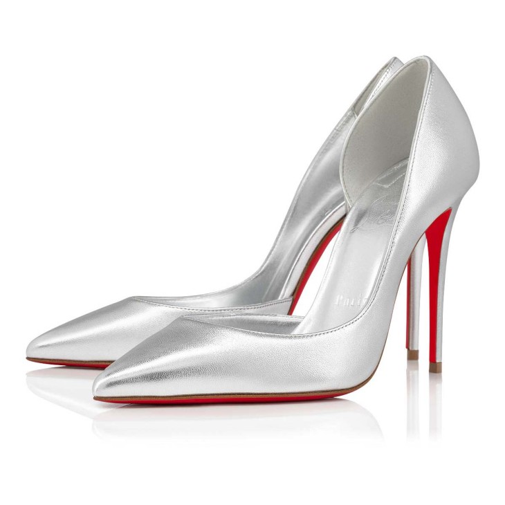 Iriza - 100 mm Pumps - Laminated nappa leather - Silver - Women
