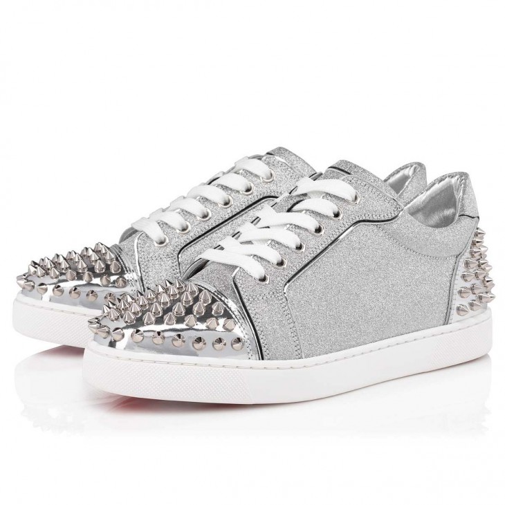 Vieira 2 - Low-top sneakers - Glittered calf leather and spikes 