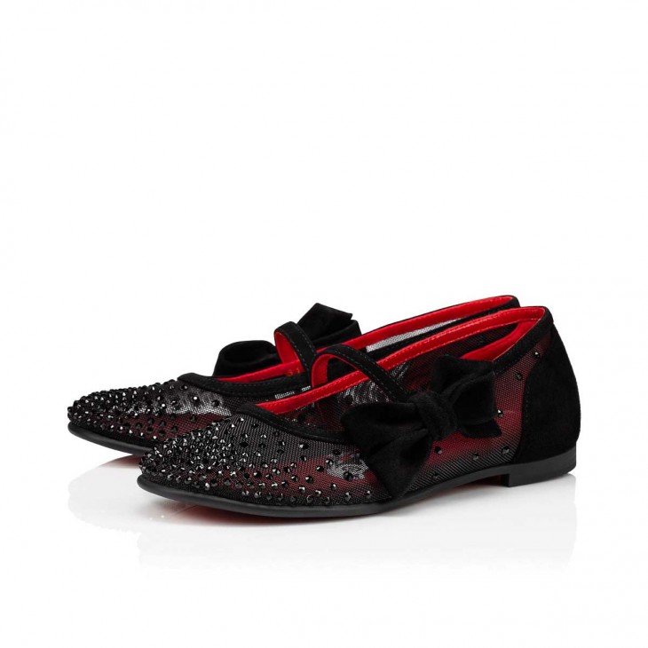 Louis Strass - Sneakers - Suede calf and strass - Black - Christian  Louboutin