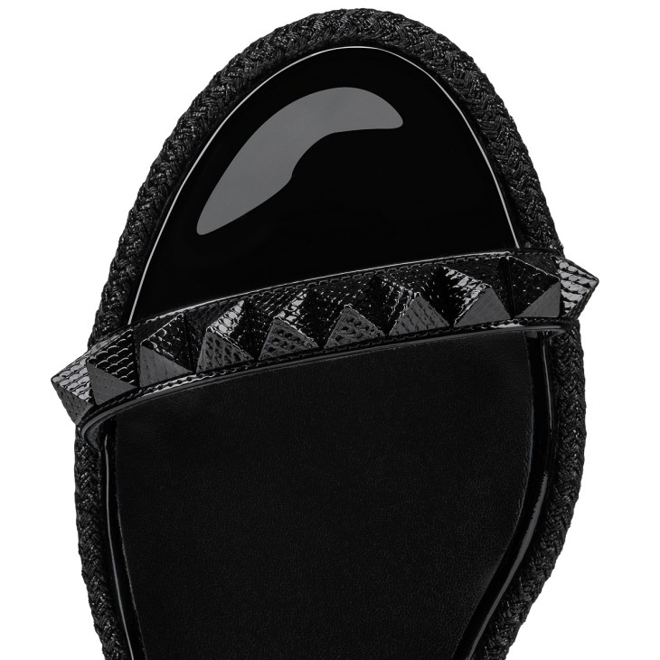 Pyraclou - 60 mm Espadrilles - Patent calf leather - Black - Women