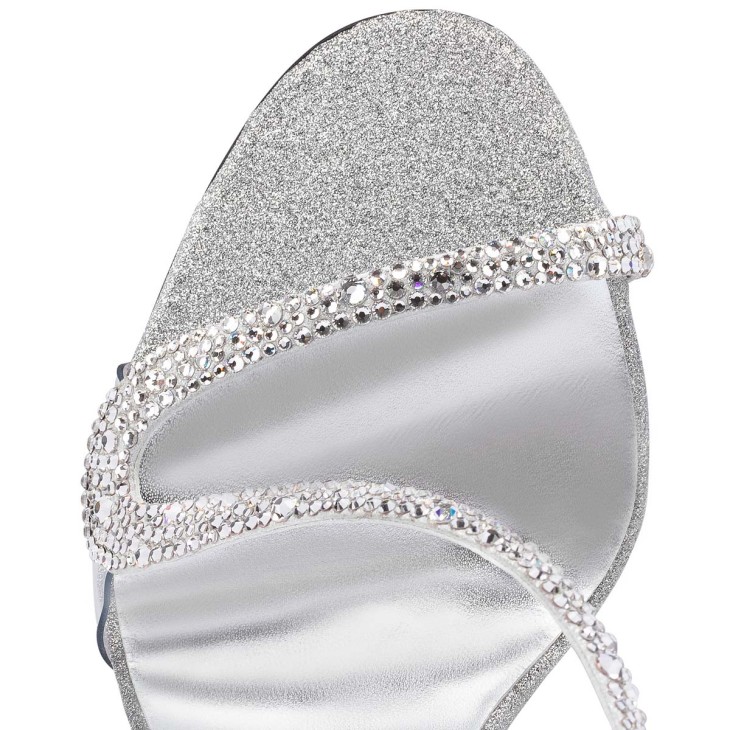 Rosalie Strass - 100 mm Sandals - Suede, glittered calf Rosalie Strass - 100 mm Sandals - Suede, glittered calf
