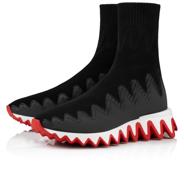 Christian Louboutin Spike Sock Donna Flat Sneakers in Black
