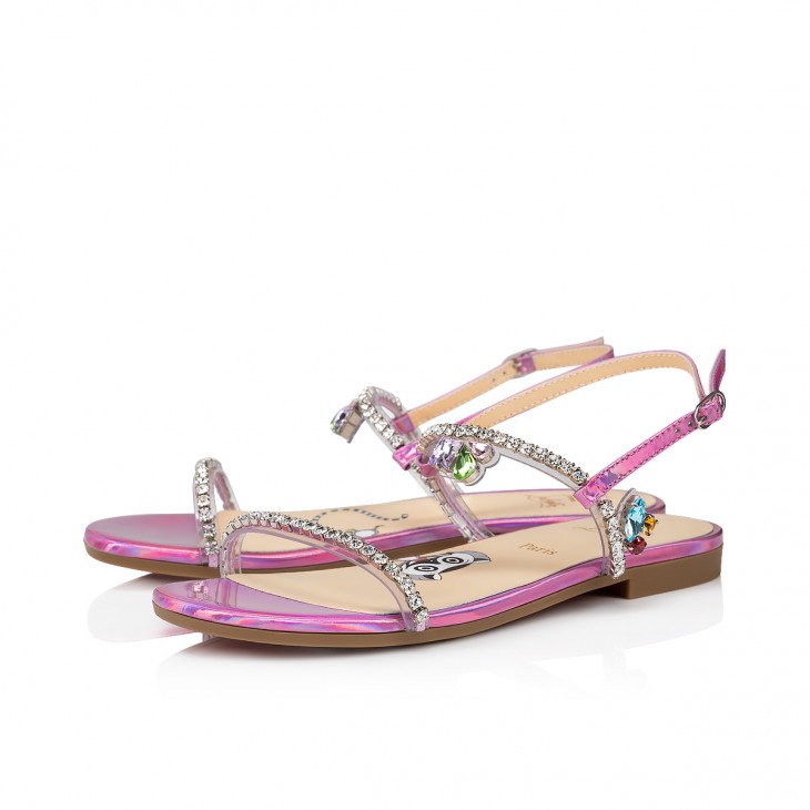 So Me 100 Embellished Leather Sandals in Pink - Christian