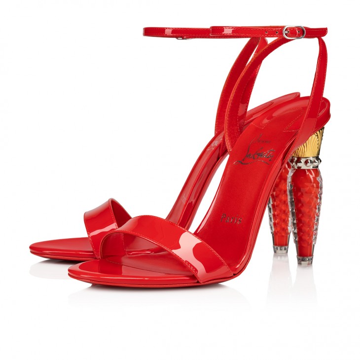Lipgloss Queen - 100 Sandals - Patent leather - - Christian Louboutin