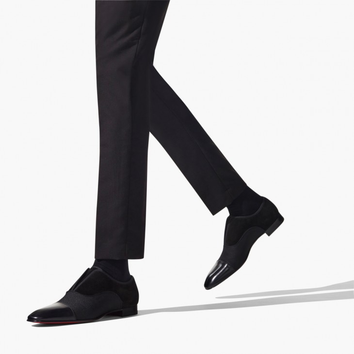 Alpha Male Velour Oxford Shoes in Black - Christian Louboutin