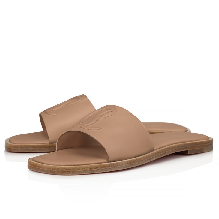 Brown padded monogram sandals - size EU 38