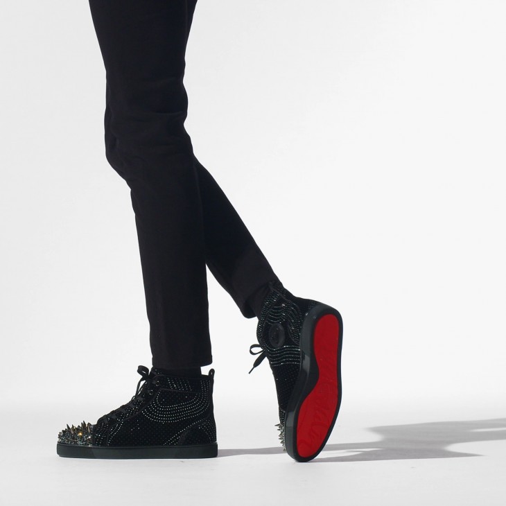 Christian Louboutin Men's Lou Pik Pik 2 Strass High Top Sneakers