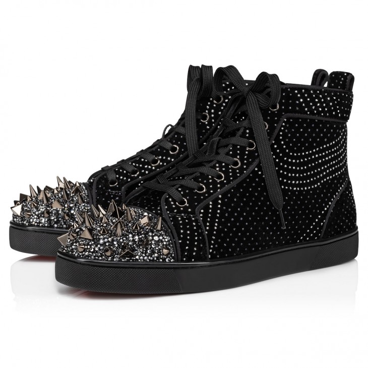 Christian Louboutin Lou Degra Spikes Leather Sneaker in Pink