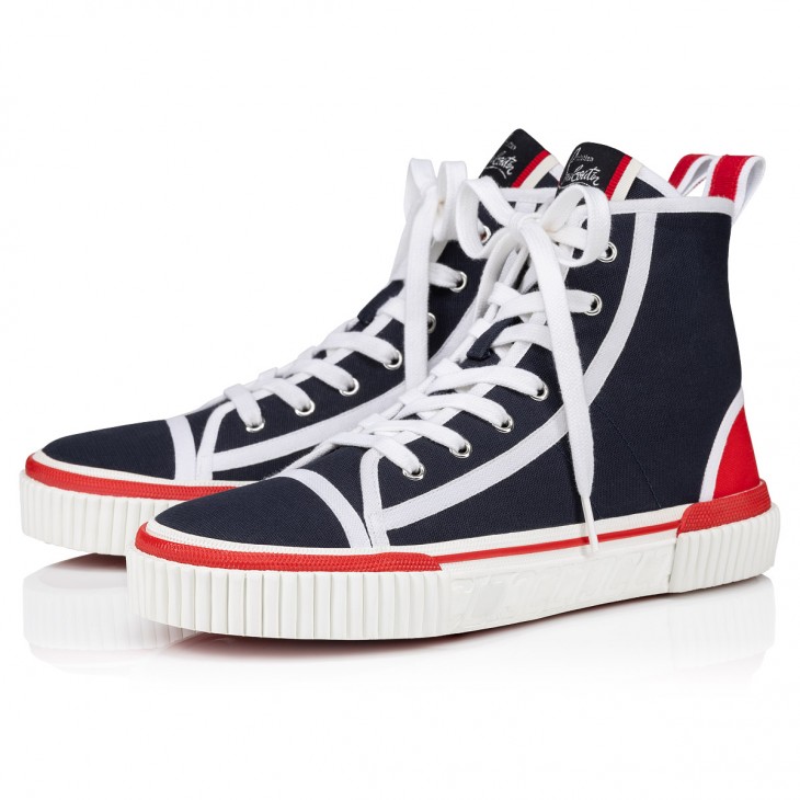 Christian Louboutin High-top sneakers Shoes 43 Black X Red Authentic Men  Used