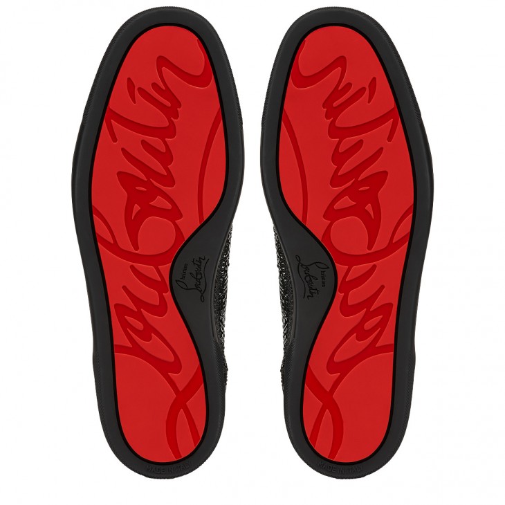 Christian Louboutin Loubi Red Version Navy Louis Strass Flat Shoes – Paris  Deluxe