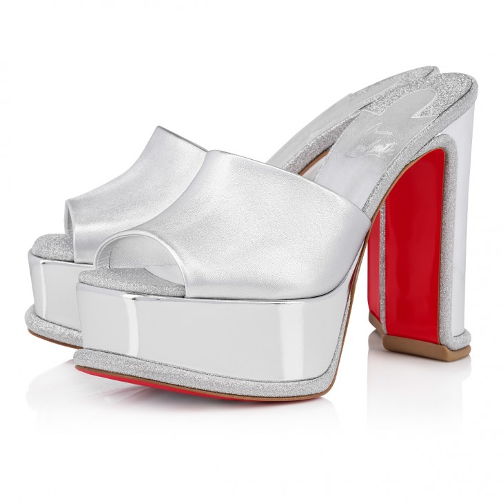 Vieira 2 - Low-top sneakers - Glittered calf leather and spikes - Silver -  Christian Louboutin