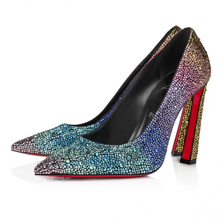 Christian Louboutin So Pretty Patent Glitter Suede Silver Pump Heels Size 42