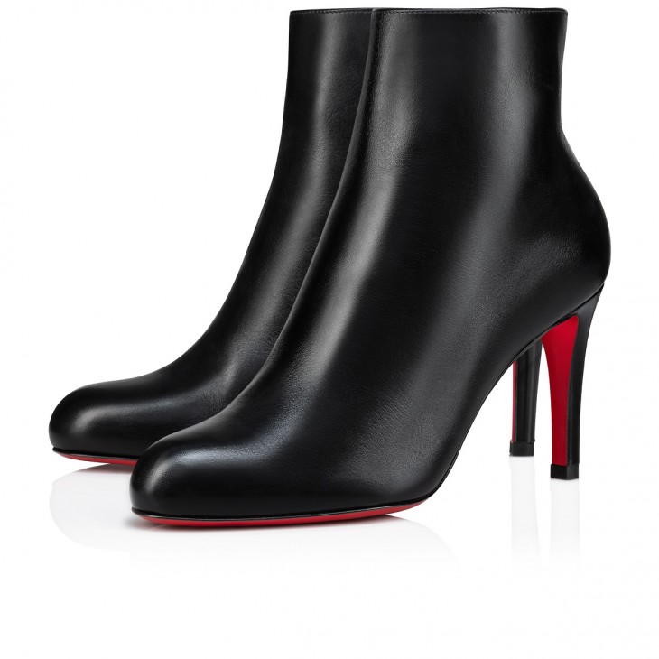 Pumppie Booty Leather Ankle Boots in Black - Christian Louboutin