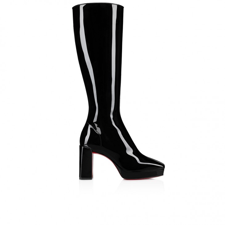 Christian Louboutin Alleo Botta Red Sole Patent Leather Knee-High Boots