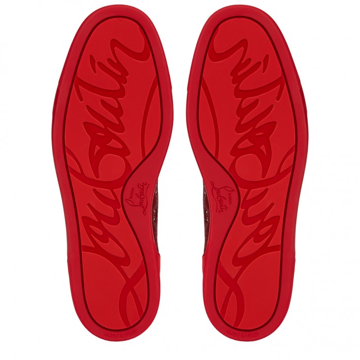 Christian Louboutin Louis Orlato Flat Velours Loubi Red High Top Sneaker 43  10