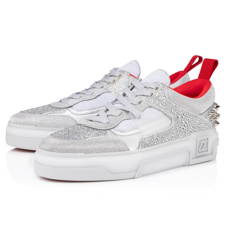Christian Louboutin Astroloubi Strass Silver Mens Shoes Size 42