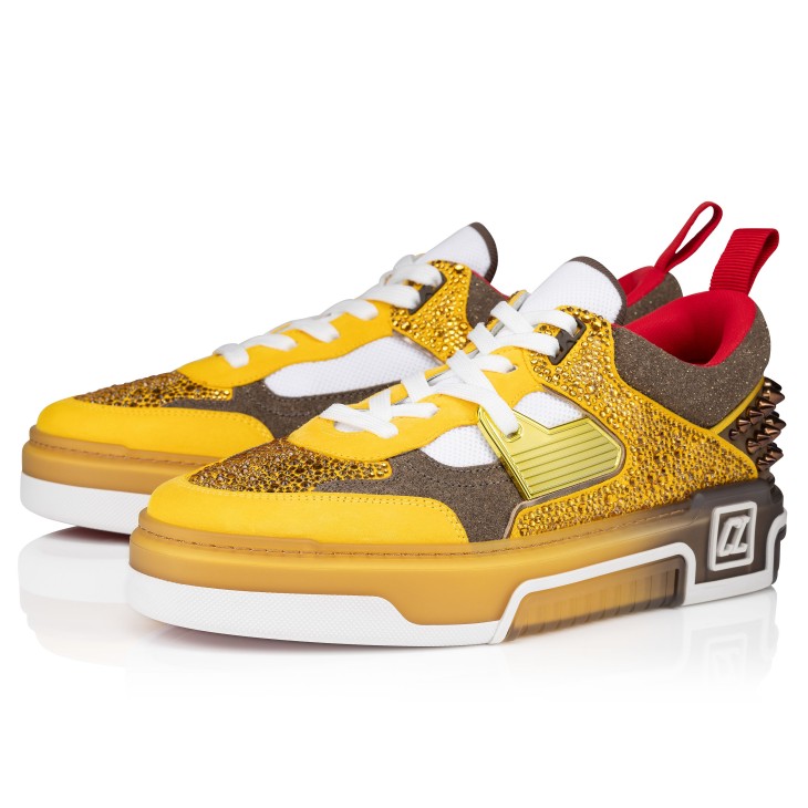 Astroloubi Strass - Sneakers - Suede, glittered calf leather and iridescent  nappa leather - Pollen - Men - Christian Louboutin United States