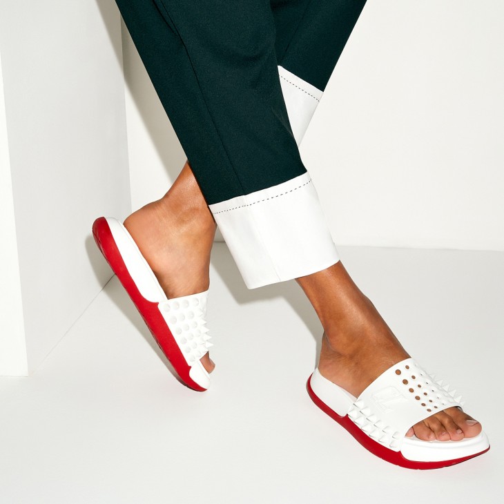 Take It Easy Mules Rubber White Women Christian Louboutin United States