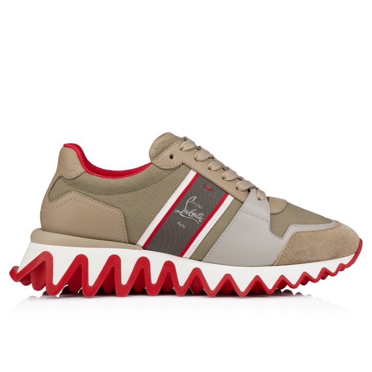 【Christian Louboutin】 Nastrosharkレザースニーカー Nastroshark - Running Sneakers - Calf leather and fabric