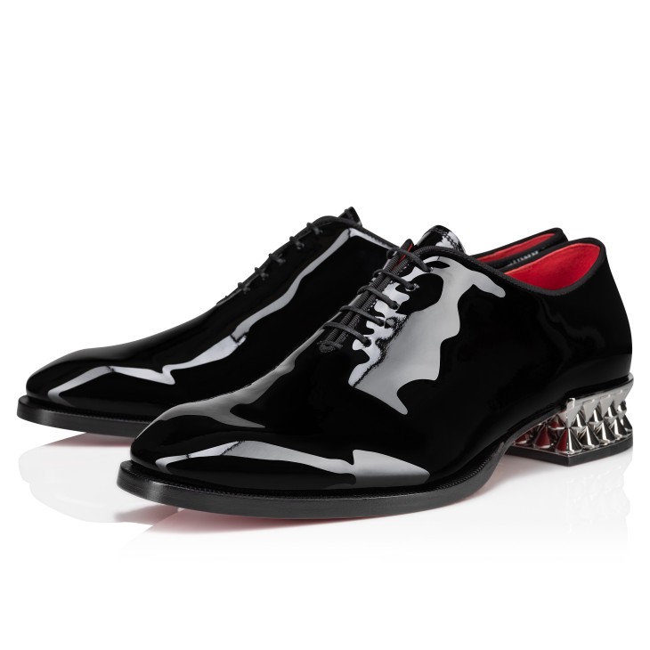 Corteo On Spikes Oxfords Patent calf leather and spikes Black Men Christian Louboutin United States