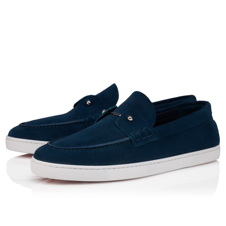 Christian Louboutin ネイビーコルクウェッジヒール サイズ36 Chambeliboat - Boat Shoes - Reversed calf leather - Last Night