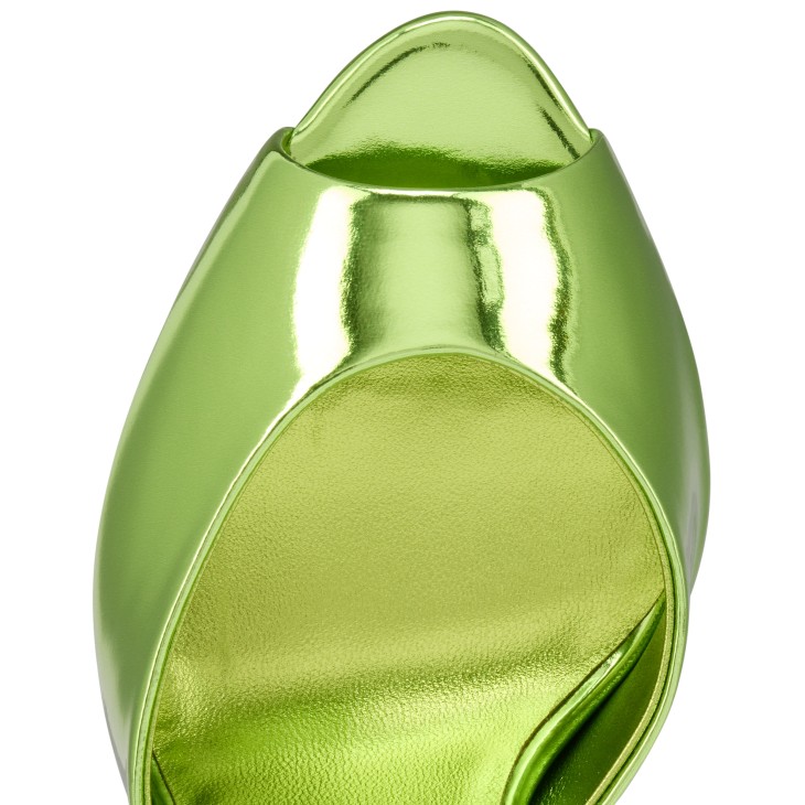 Me Dolly - 100 mm Mules - Shiny laminated leather - Kiwi - Women