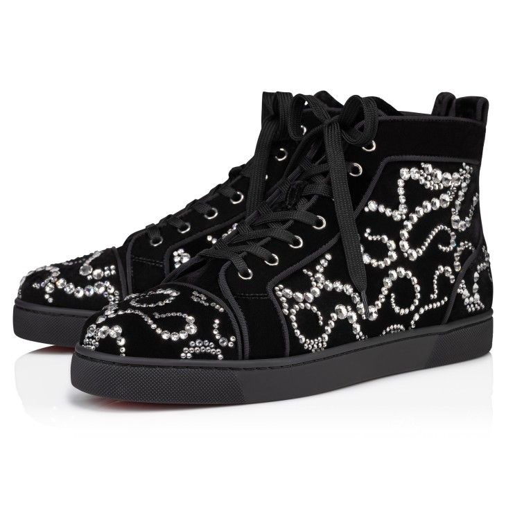 Octolouis Strass - High-top sneakers - Velvet and strass - Black - Men - Christian  Louboutin United States
