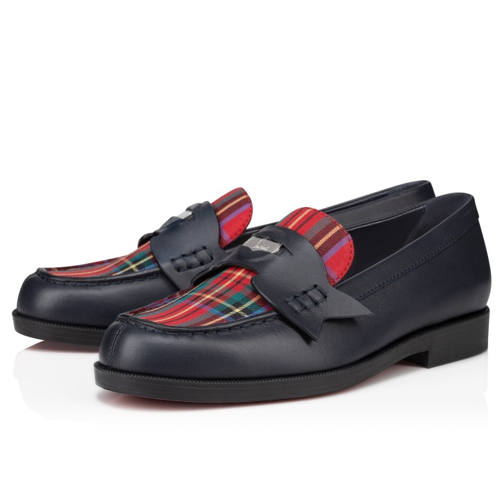 Mini Penny Loafers Tartan printed cotton Multicolor Kids Christian Louboutin United States