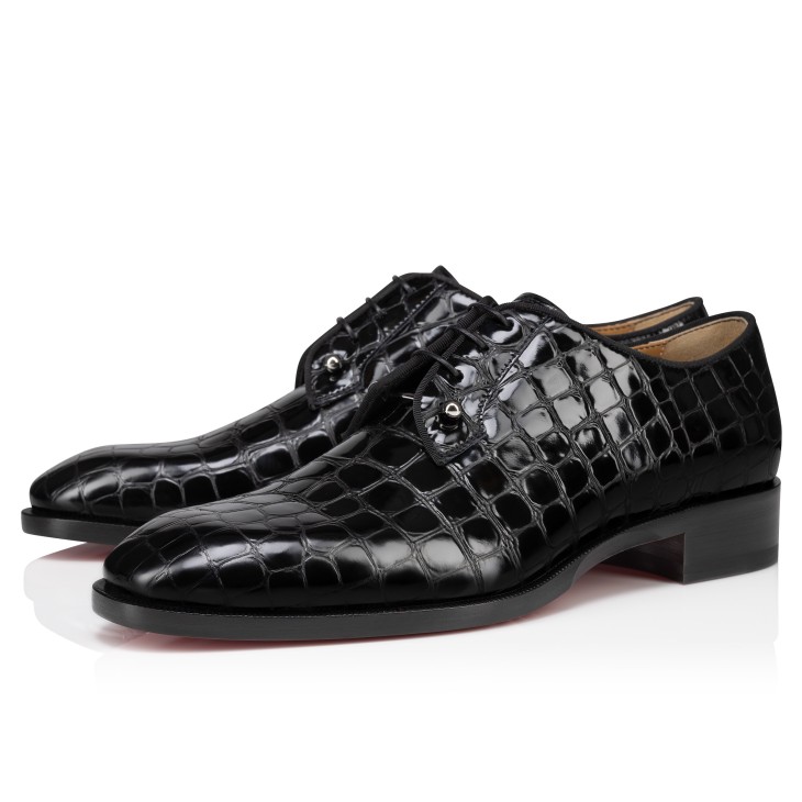 Chambeliss Derbies Alligator embossed calf leather Black Men Christian Louboutin United States