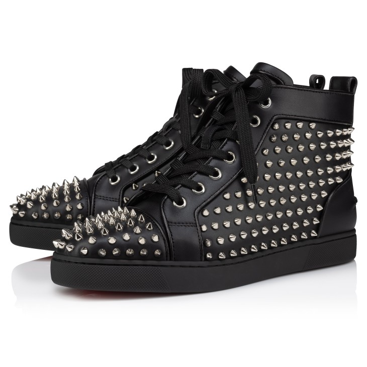 Louis Night Spikes - High-Top Sneakers - Calf leather, nappa leather and  spikes - Black - Women - Christian Louboutin United States