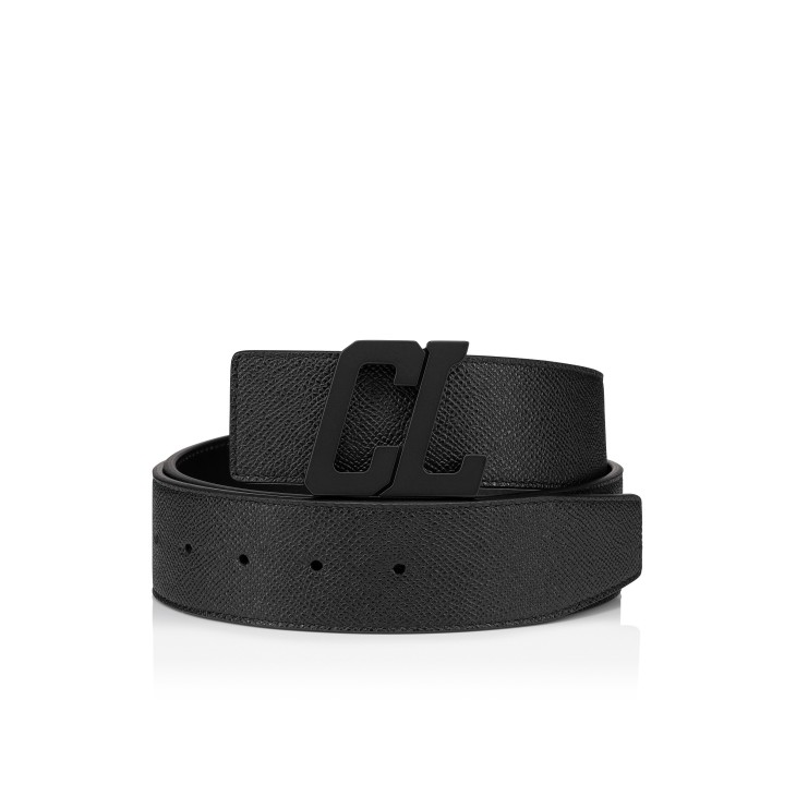 品揃え豊富で Belt - Louboutin Christian - Black - leather Alpina Calf 小物