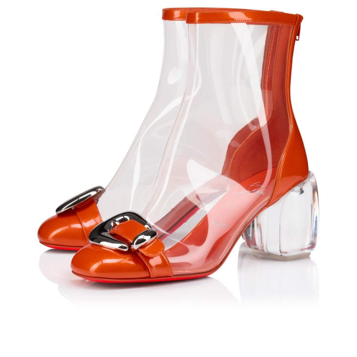 送料込】CHRISTIAN LOUBOUTIN Minny Bubble PVC アンクルブーツ CHRISTIAN LOUBOUTIN Minny Bubble patent leather-trimmed PVC