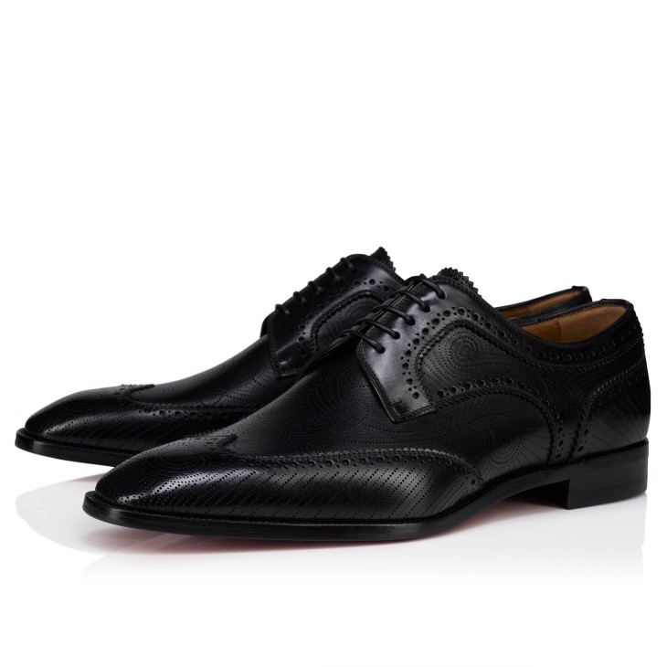 クリスチャンルブタンSimonaples Derby Calf Leather Grave Derby - Derbies - Calf leather - Black - Men - Christian