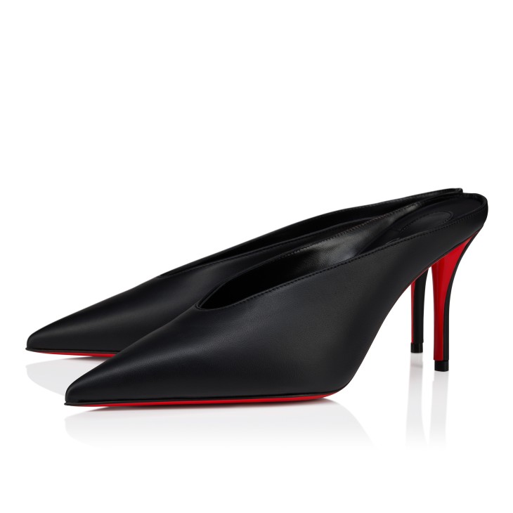 サンダル・ミュール Christian Louboutin MISS Z MULE 80 PATENT/LINING Miss Z - 80 mm Pumps - Patent calf leather - Black - Women