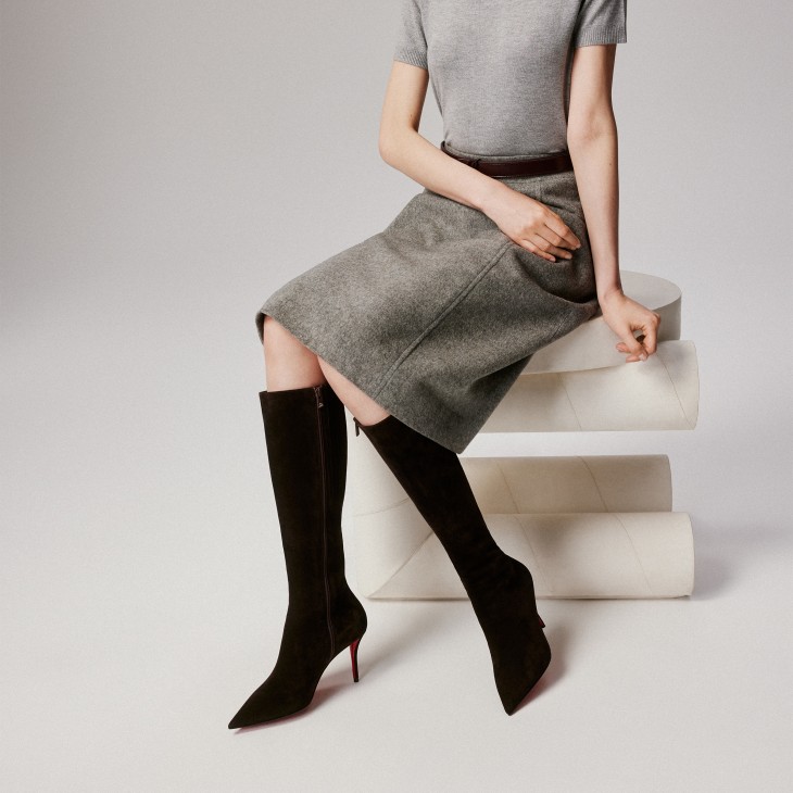 Miss Z Botta - 80 mm Boots - Veau velours - Café - Women