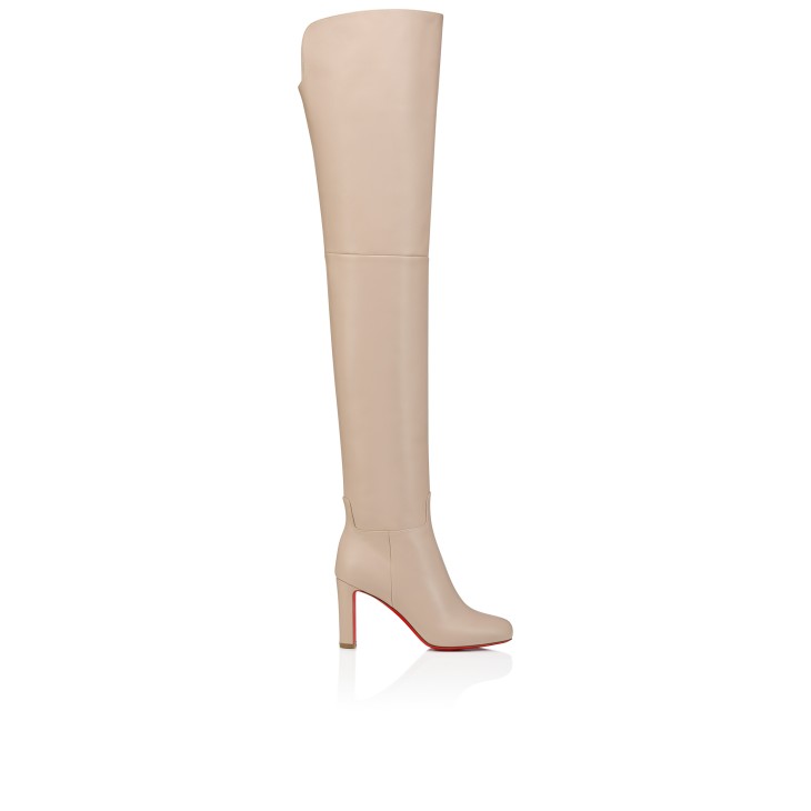Christian Louboutin ベージュブーツ Loo Thigh Boot - 85 mm Thighboots - Calf leather - Pearl - Women
