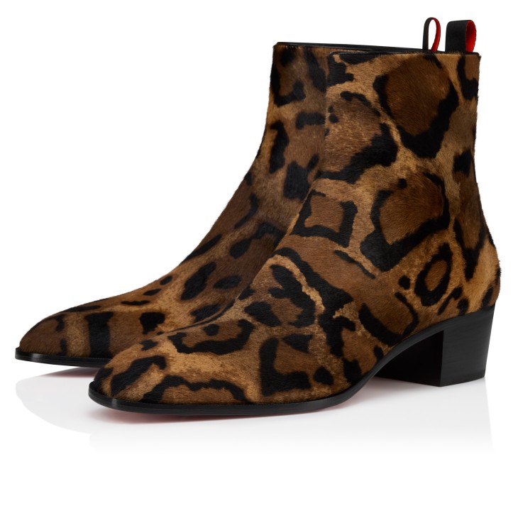 【新品】ルブタン Ziggissimo Forever - Boots - 'Bengali' printed hairy calf leather