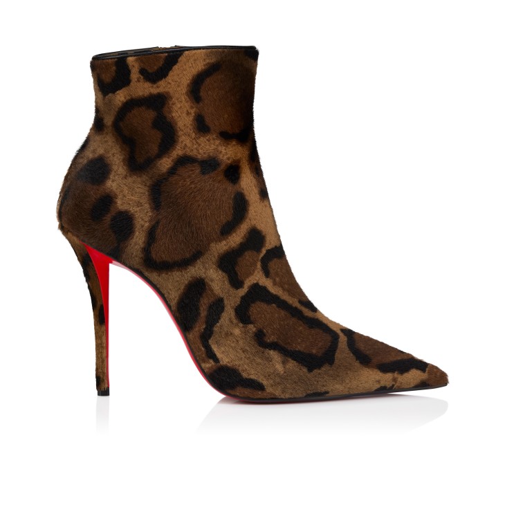 Miss Z Booty - 100 mm Low boots - 'Bengali' printed hairy calf