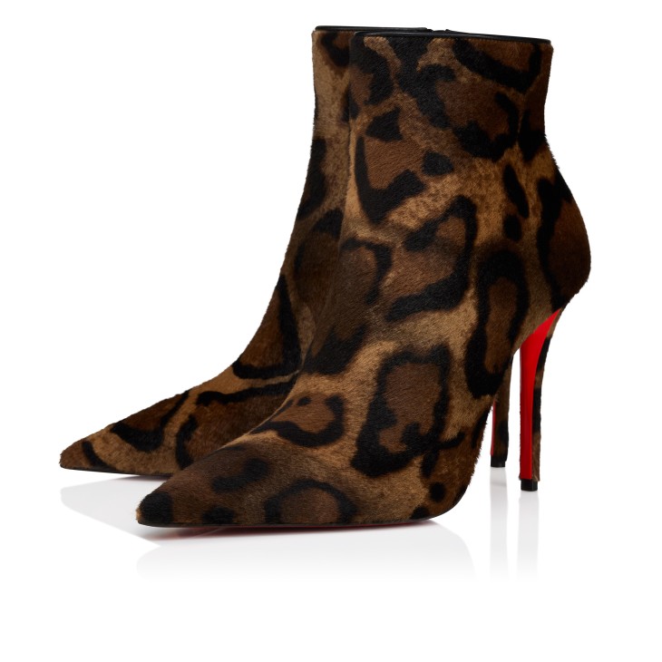Miss Z Booty - 100 mm Low boots - 'Bengali' printed hairy calf