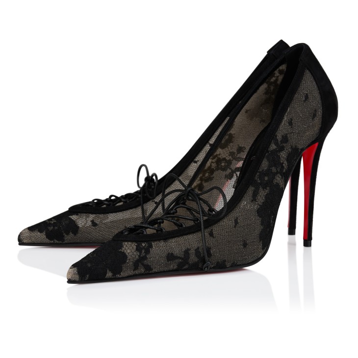 【送料&関税込】Christian Louboutin Black Veau Velours Condo Sandaloo - 130 mm Sandals - Veau velours - Black - Women