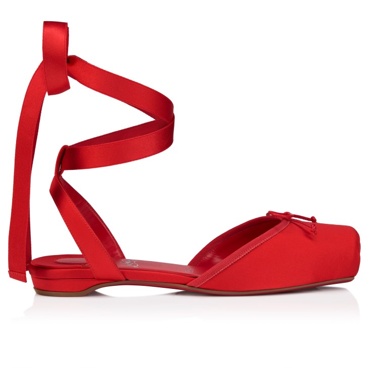 Cassia Lace Up - Ballerinas - Crepe satin - Grapefruit - Women