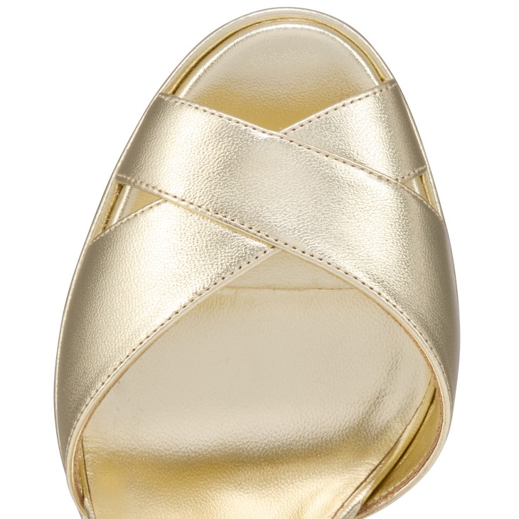 Cora - 100 mm Sandals - Laminated nappa leather - Platine - Women