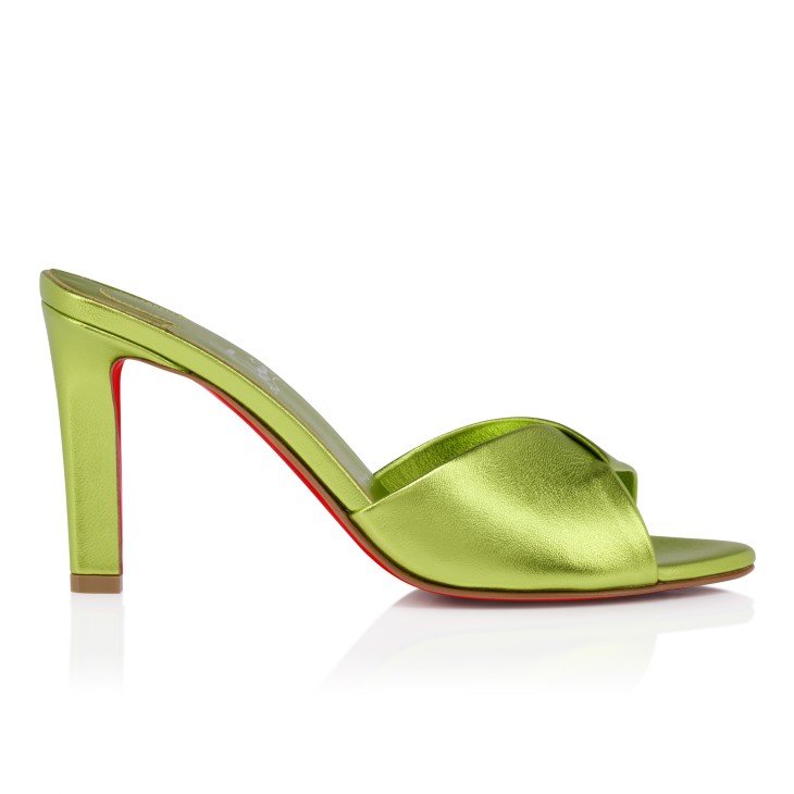 Fanny Slide - 85 mm Mules - Laminated lamb nappa leather - Kiwi