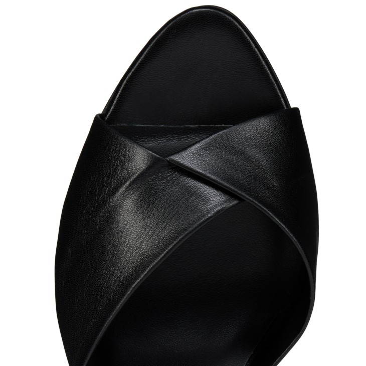 Fanny Slide - 85 mm Mules - Kid leather - Black - Women