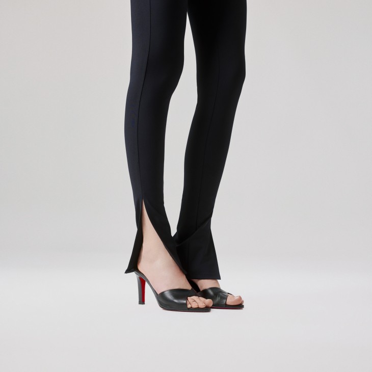 Fanny Slide - 85 mm Mules - Kid leather - Black - Women