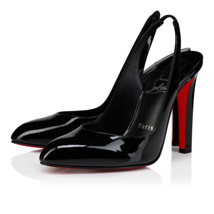 Christian Louboutin ブラック スリングバック ハイヒール Fannylove Sling - 100 mm Slingback pumps - Patent calf leather