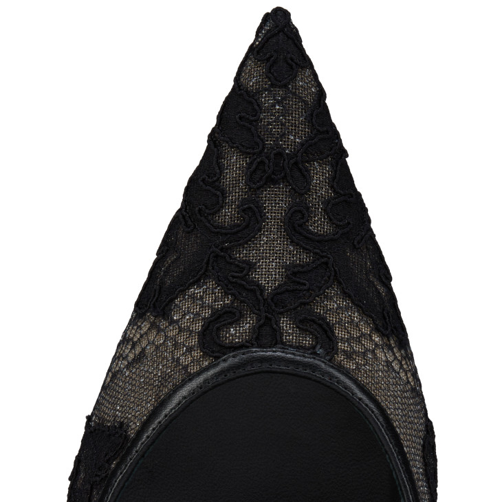 Miss Z Mesh - 100 mm Pumps - Mesh and lace - Black - Women